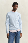 FRESH BLUE, CLASSIC COTTON C-NECK, FRONT-VIEW BY GANT AU.