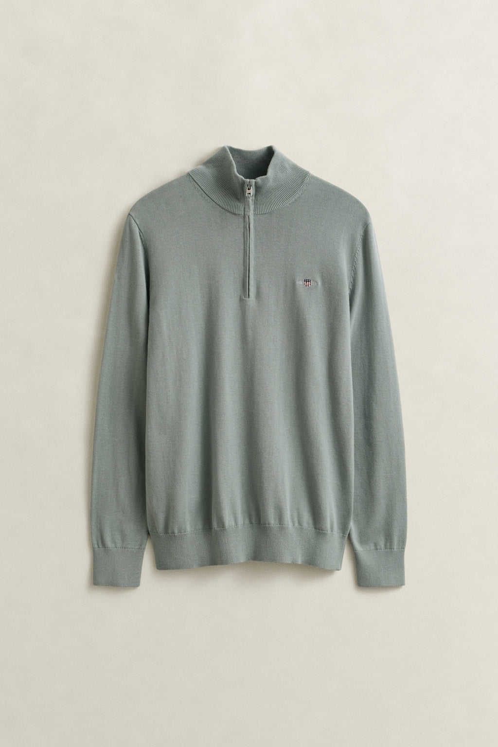 CERAMIC GREY, CLASSIC COTTON HALF ZIP, FLAT-LAY BY GANT AU.