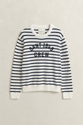 EGGSHELL, BRETON STRIPE GRAPHIC C-NECK, FLAT-LAY BY GANT AU.