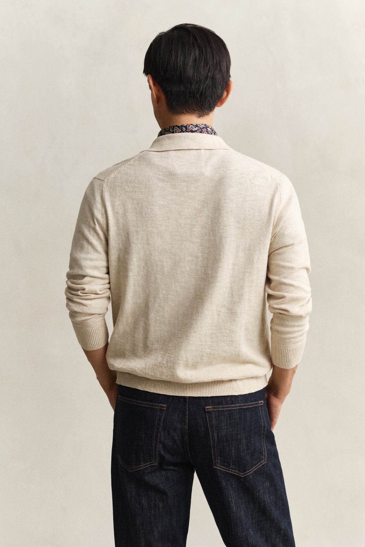 SEED MELANGE, SLUB COTTON LINEN POLO, BACK-VIEW BY GANT AU.