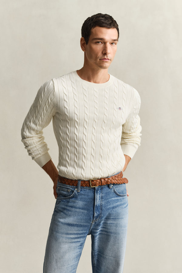 CREAM, Classic Cable Knit Sweater BY GANT AU.
