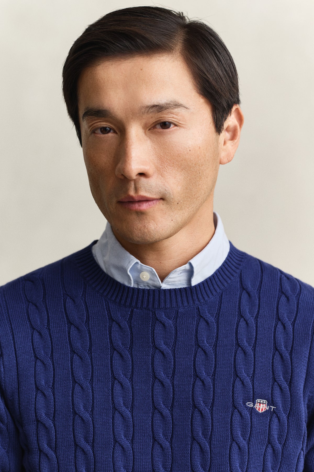 RICH NAVY, Classic Cable Knit Sweater, CLOSE-UP BY GANT AU.