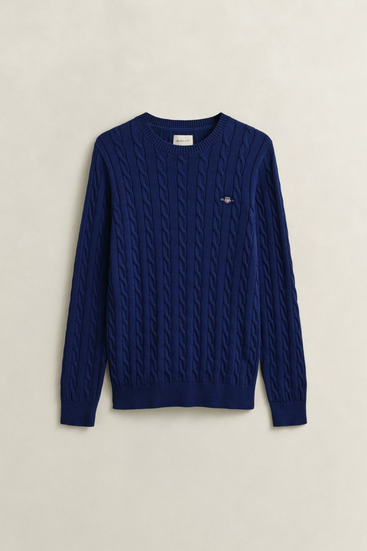 RICH NAVY, Classic Cable Knit Sweater, FLAT-LAY BY GANT AU.