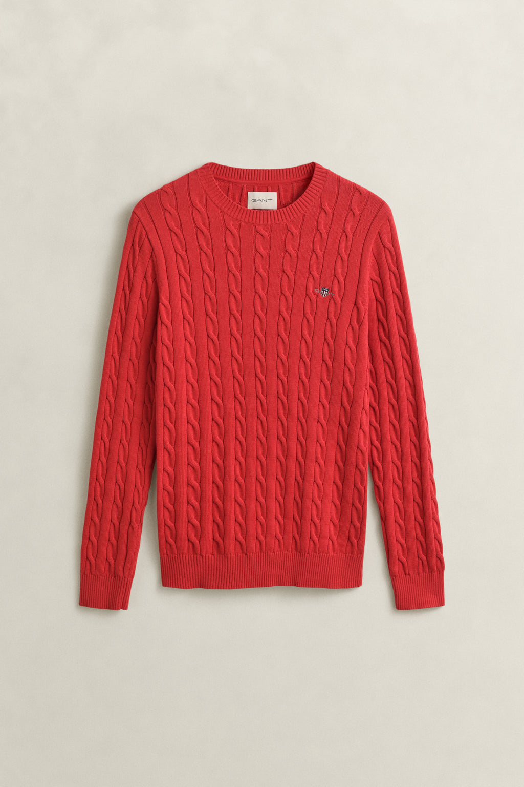 ROSE RED, Classic Cable Knit Sweater, FLAT-LAY BY GANT AU.