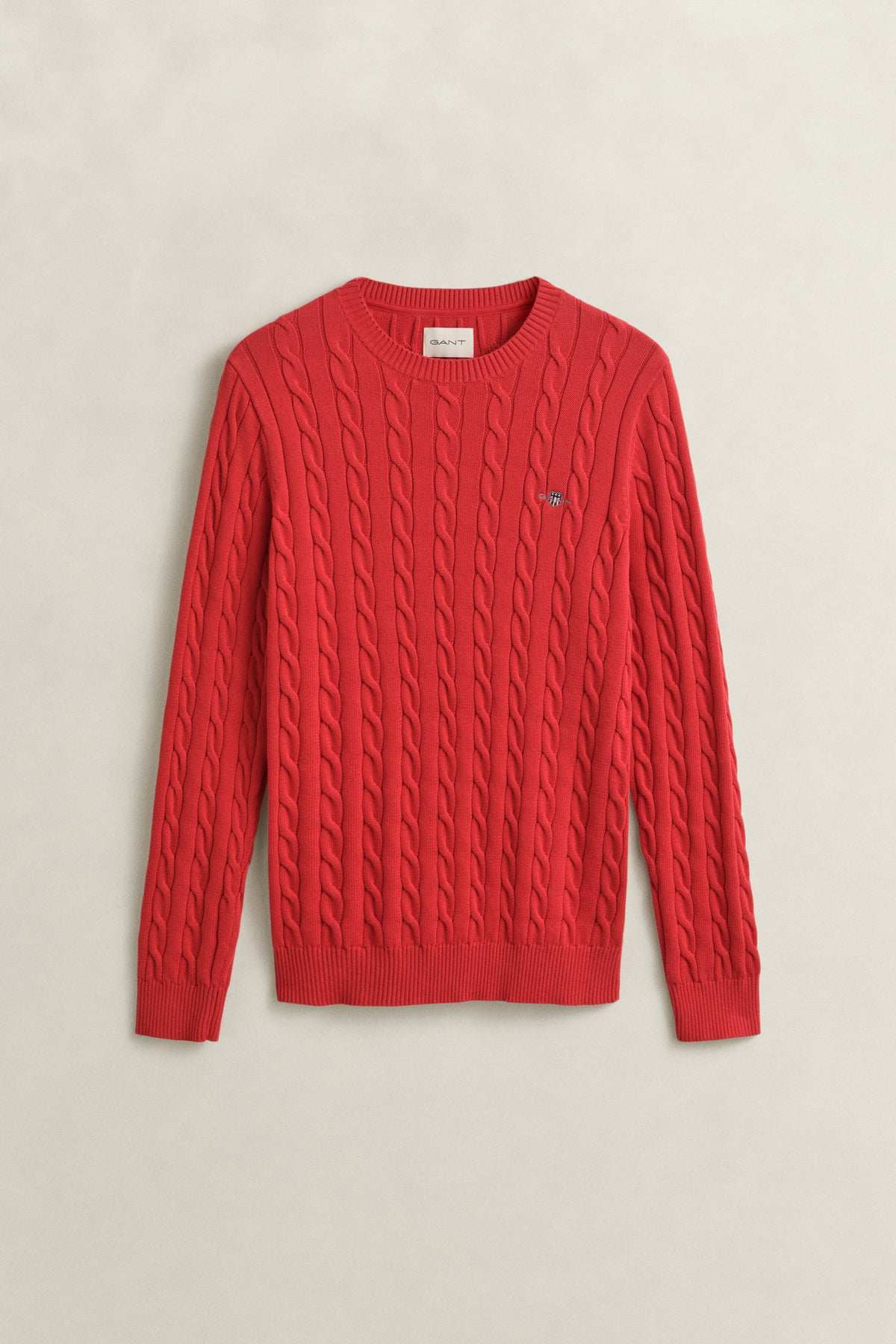 ROSE RED, Classic Cable Knit Sweater, FLAT-LAY BY GANT AU.