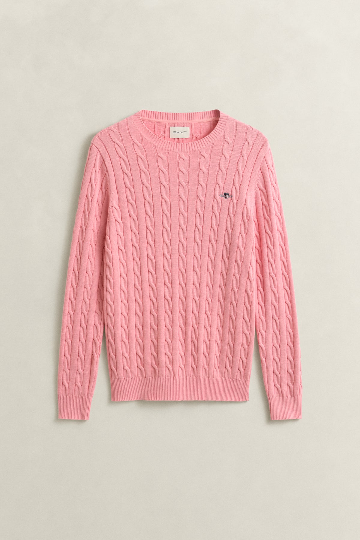 WASHED PINK, Classic Cable Knit Sweater, FLAT-LAY BY GANT AU.