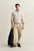 OAT MELANGE, Cable Knit Half-Zip Sweater BY GANT AU.