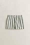 DRY HERB GREEN, BLOCK STRIPED SWIM SHORTS, FRONT-VIEW BY GANT AU.