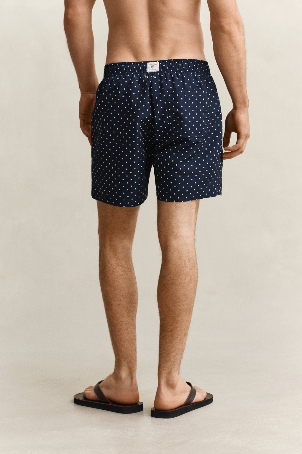 MARINE, DOT PRINT SWIM SHORTS, BACK-VIEW BY GANT AU.