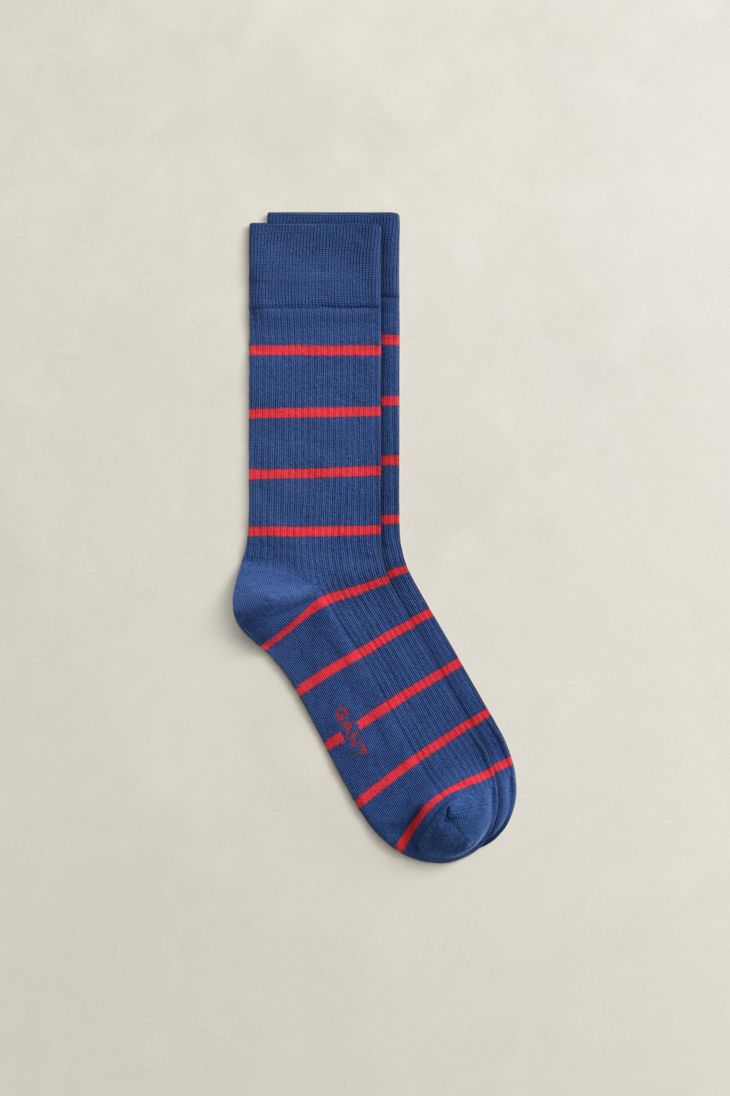 VINTAGE BLUE, STRIPED RIB SOCKS BY GANT AU.