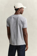 GREY MELANGE, Shield T-Shirt, BACK-VIEW BY GANT AU.