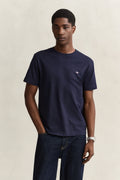 EVENING BLUE, Shield T-Shirt, FRONT-VIEW BY GANT AU.