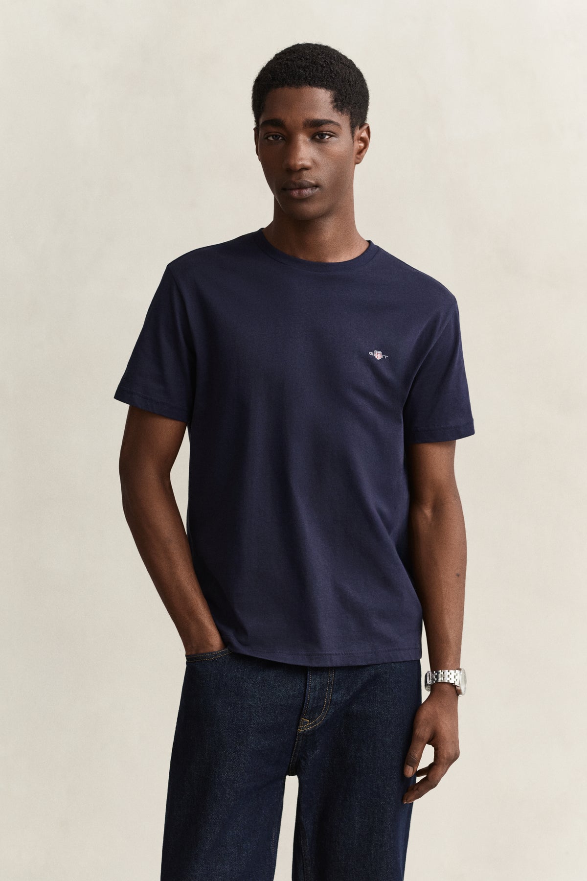 EVENING BLUE, Shield T-Shirt, FRONT-VIEW BY GANT AU.