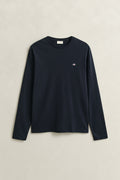 BLACK, Shield Long Sleeve T-Shirt, FLAT-LAY BY GANT AU.