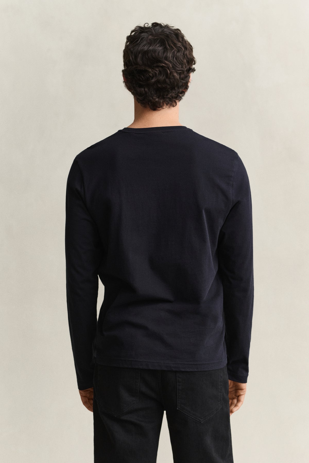 BLACK, Shield Long Sleeve T-Shirt, BACK-VIEW BY GANT AU.