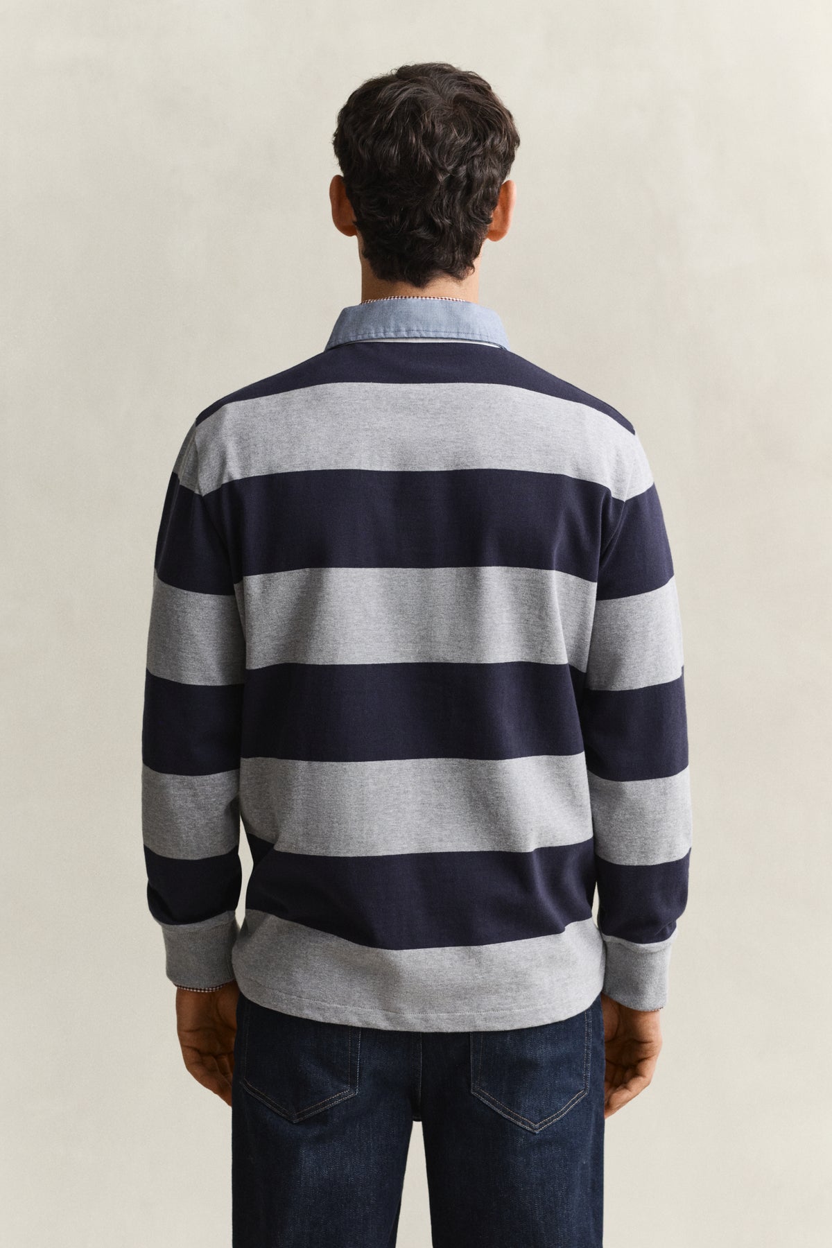 GREY MELANGE, Classic Heavy Rugger, BACK-VIEW BY GANT AU.