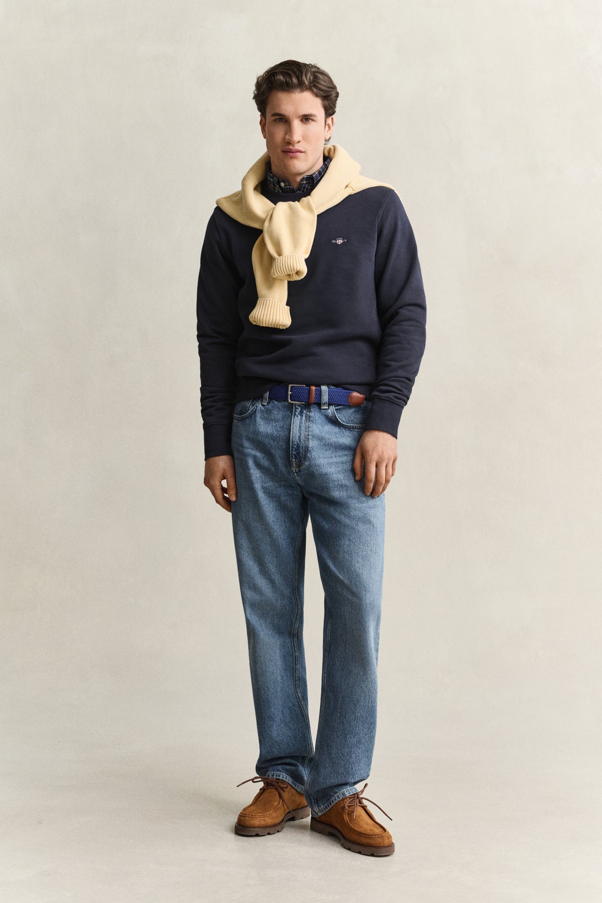 EVENING BLUE, REG SHIELD C-NECK SWEAT BY GANT AU.