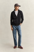 BLACK, REG SHIELD FULL ZIP SWEAT BY GANT AU.
