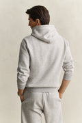 GREY MELANGE, YALE HOODIE, BACK-VIEW BY GANT AU.