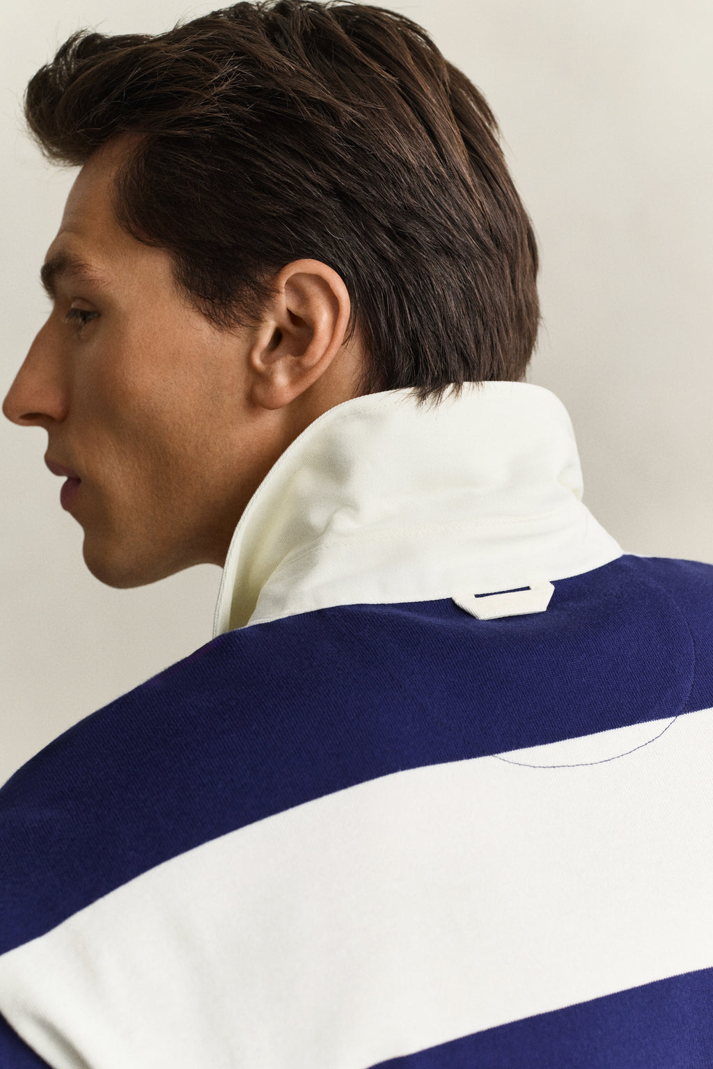 RICH NAVY, YALE STRIPED HEAVY RUGGER, CLOSE-UP BY GANT AU.