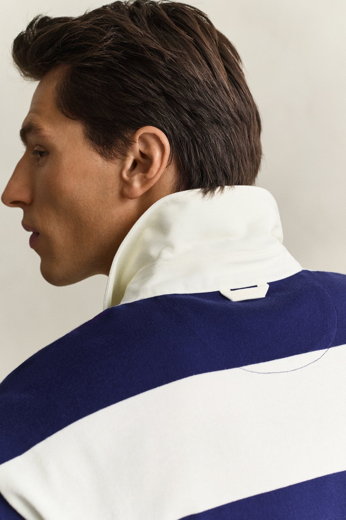 RICH NAVY, YALE STRIPED HEAVY RUGGER, CLOSE-UP BY GANT AU.
