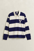 RICH NAVY, YALE STRIPED HEAVY RUGGER, FLAT-LAY BY GANT AU.