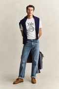 EGGSHELL, YALE T-SHIRT, FRONT-VIEW BY GANT AU.