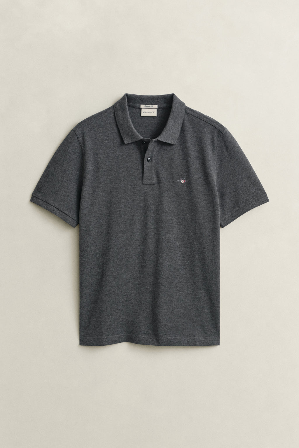 ANTRACIT MELANGE, Classic Regular Polo Shirt, FLAT-LAY BY GANT AU.