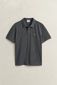ANTRACIT MELANGE, Classic Regular Polo Shirt, FLAT-LAY BY GANT AU.