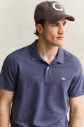 DK JEANSBLUE MELANGE, Classic Regular Polo Shirt, CLOSE-UP BY GANT AU.