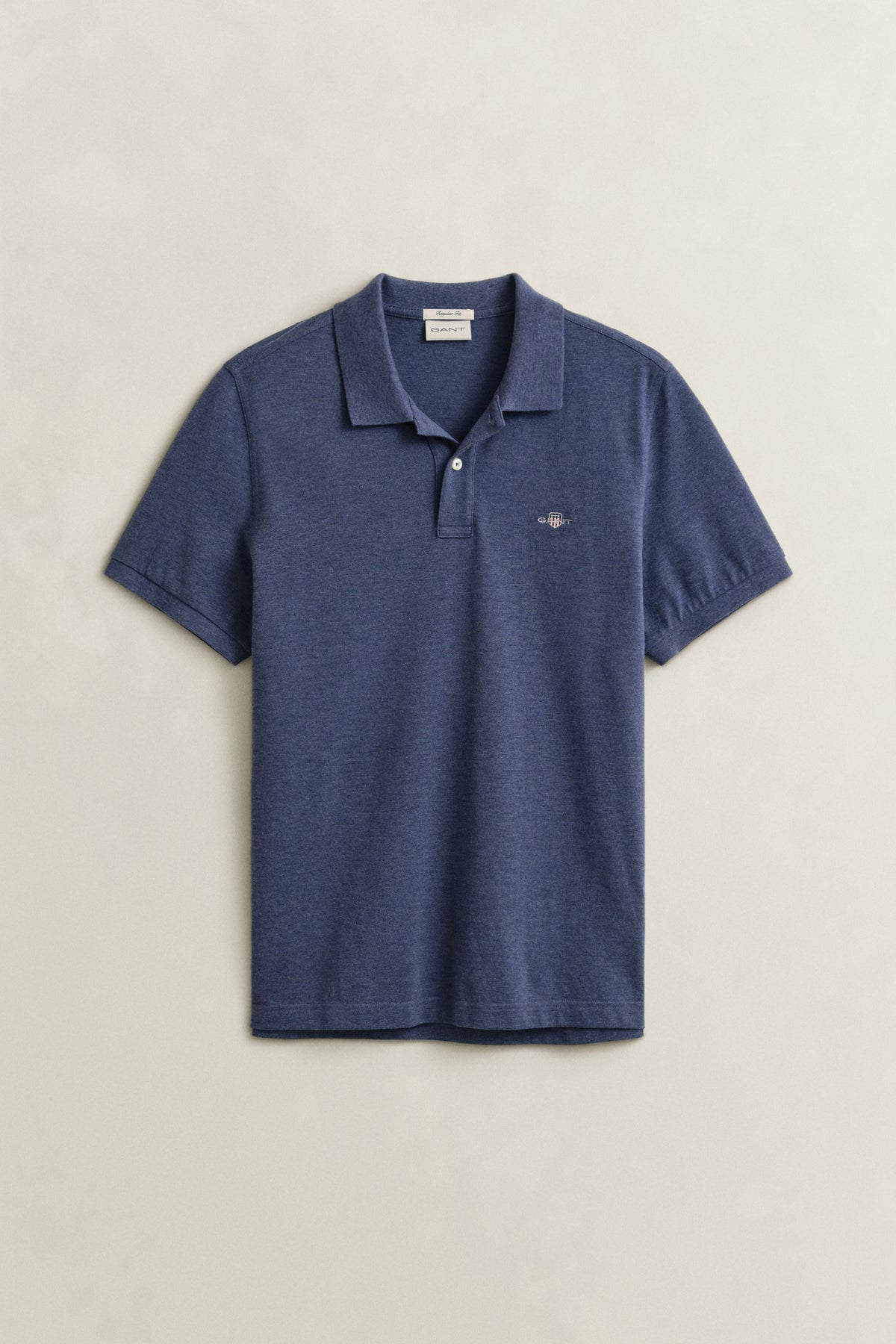 DK JEANSBLUE MELANGE, Classic Regular Polo Shirt, FLAT-LAY BY GANT AU.