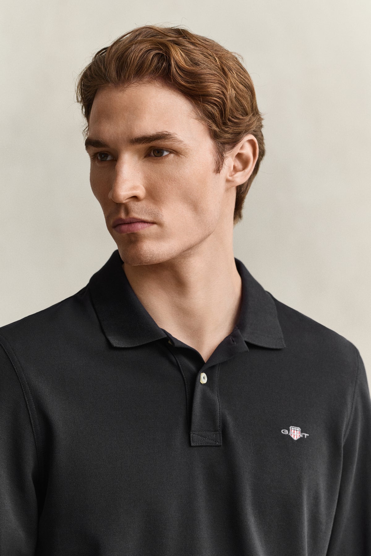 BLACK, Long Sleeve Polo Shirt, CLOSE-UP BY GANT AU.