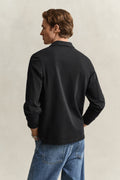 BLACK, Long Sleeve Polo Shirt, BACK-VIEW BY GANT AU.