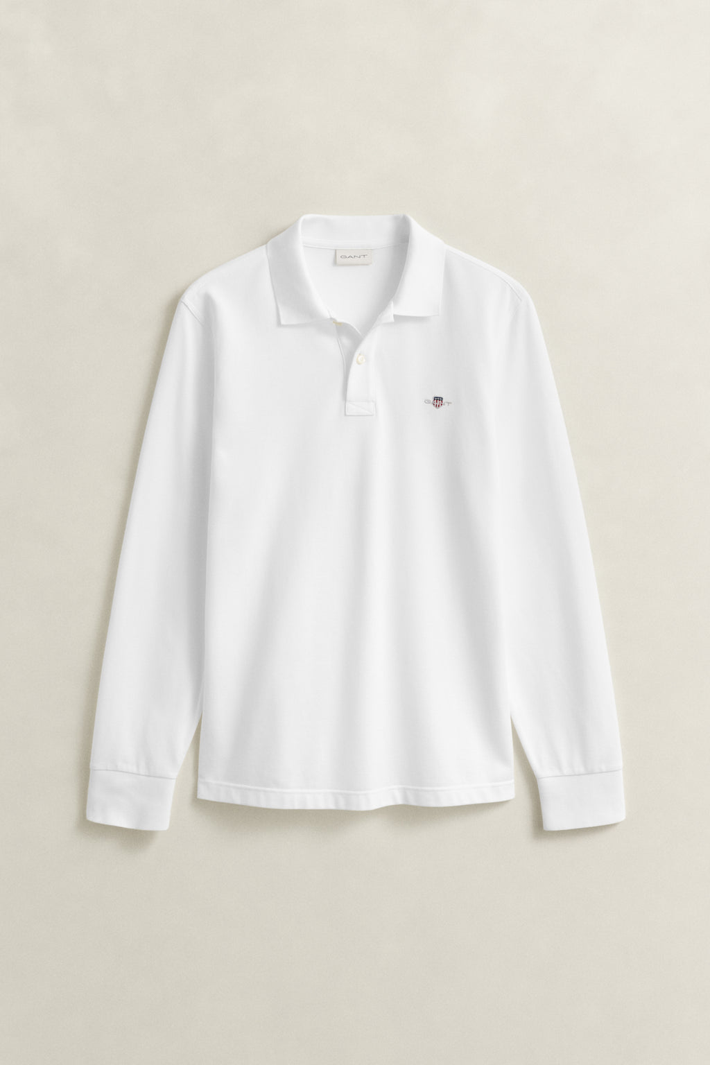 WHITE, Long Sleeve Polo Shirt, FLAT-LAY BY GANT AU.