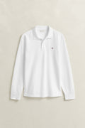 WHITE, Long Sleeve Polo Shirt, FLAT-LAY BY GANT AU.