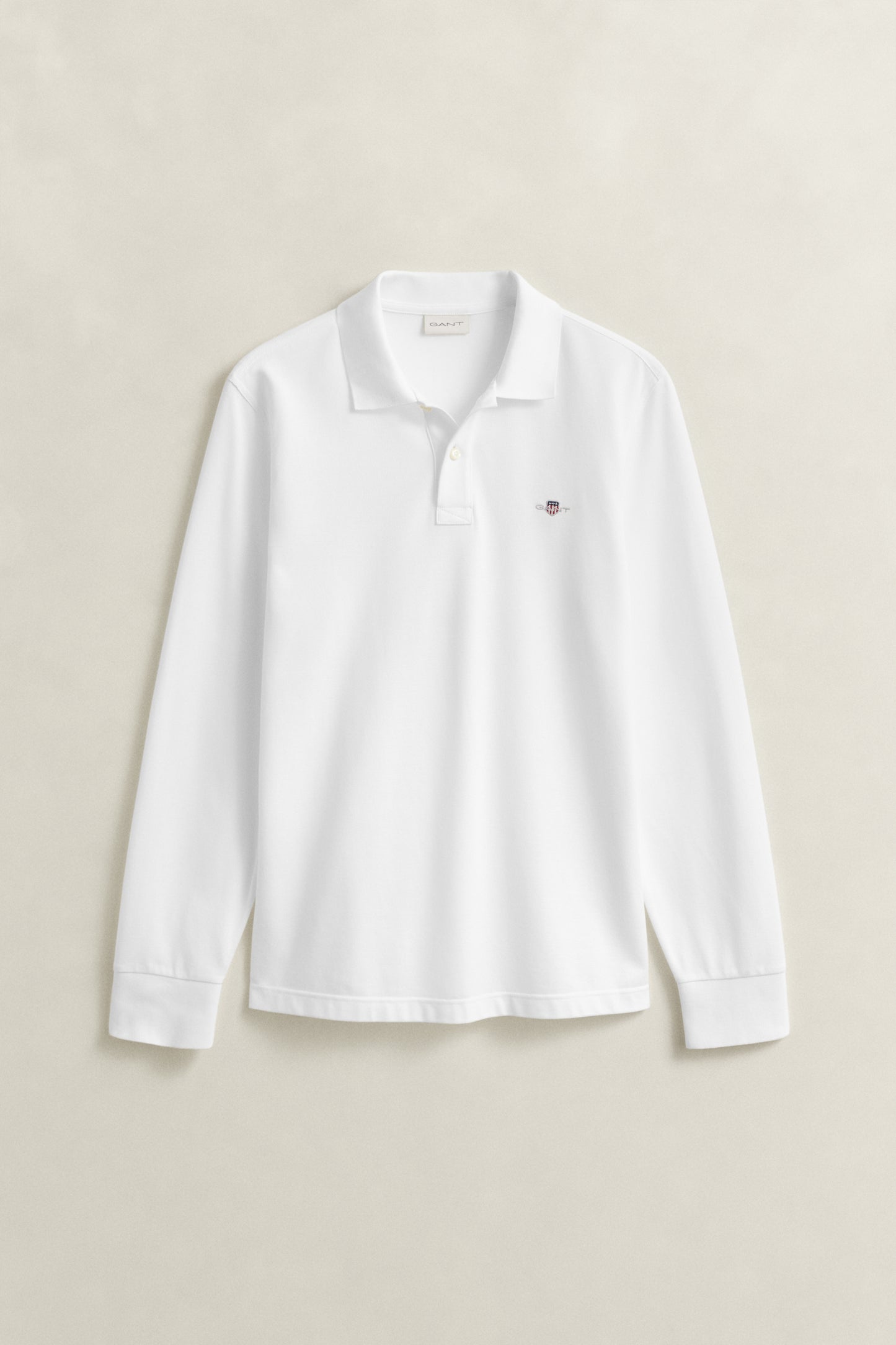 WHITE, Long Sleeve Polo Shirt, FLAT-LAY BY GANT AU.