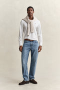 WHITE, Long Sleeve Polo Shirt BY GANT AU.