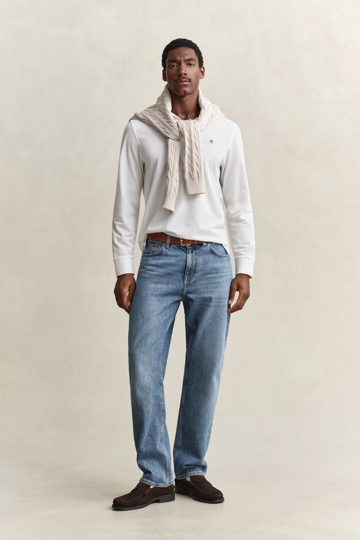 WHITE, Long Sleeve Polo Shirt BY GANT AU.