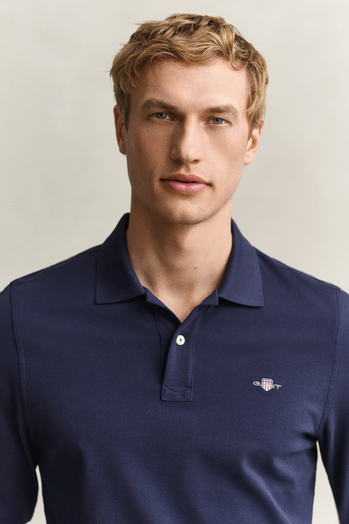 EVENING BLUE, Long Sleeve Polo Shirt, CLOSE-UP BY GANT AU.