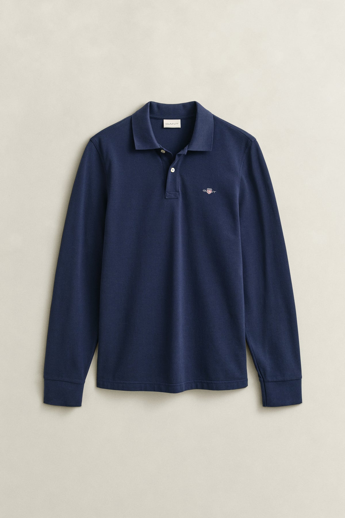 EVENING BLUE, Long Sleeve Polo Shirt, FLAT-LAY BY GANT AU.