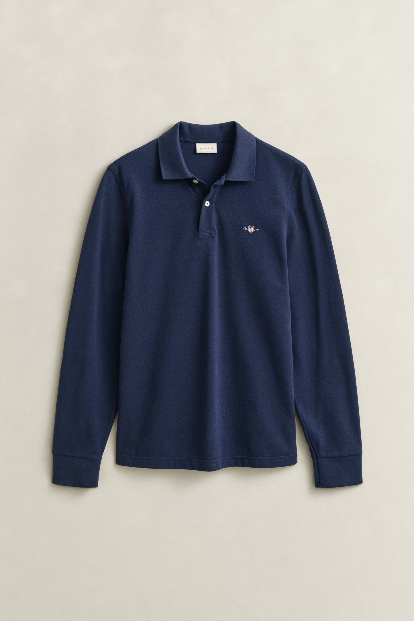 EVENING BLUE, Long Sleeve Polo Shirt, FLAT-LAY BY GANT AU.