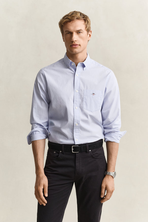 LIGHT BLUE, REG CLASSIC POPLIN SHIRT, FRONT-VIEW BY GANT AU.