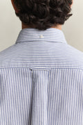 COLLEGE BLUE, REG CLASSIC OXFORD STRIPE SHIRT, CLOSE-UP BY GANT AU.