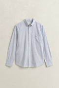 COLLEGE BLUE, REG CLASSIC OXFORD STRIPE SHIRT, FLAT-LAY BY GANT AU.