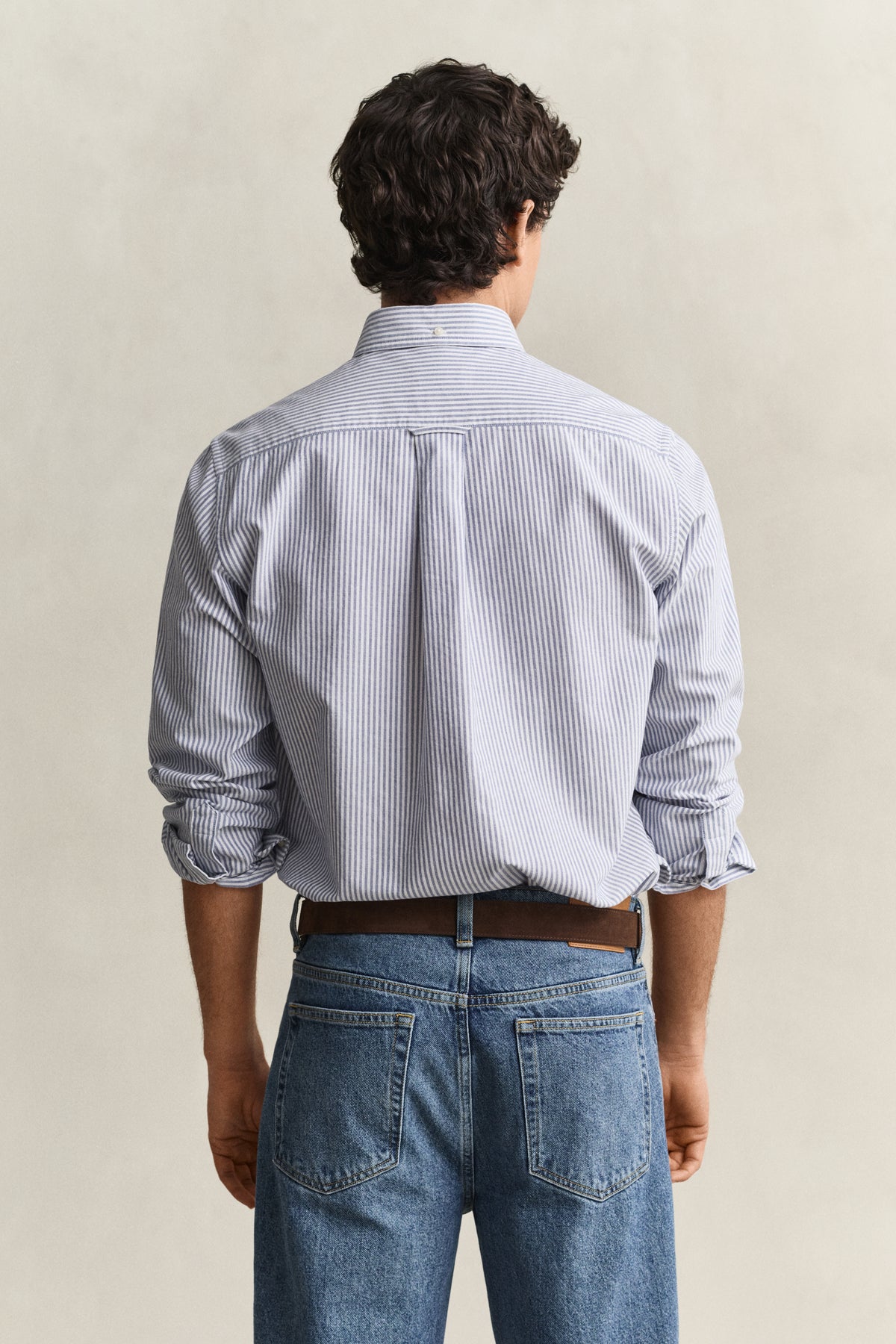 COLLEGE BLUE, REG CLASSIC OXFORD STRIPE SHIRT, BACK-VIEW BY GANT AU.
