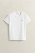 WHITE, REG SHIELD SS T-SHIRT, FLAT-LAY BY GANT AU.