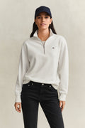 EGGSHELL, SHIELD HALF-ZIP, FRONT-VIEW BY GANT AU.