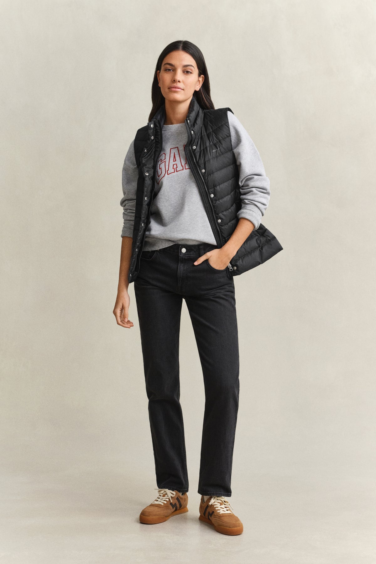 BLACK, Light Down Vest BY GANT AU.