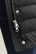 BLACK, LIGHT DOWN COAT, CLOSE-UP BY GANT AU.