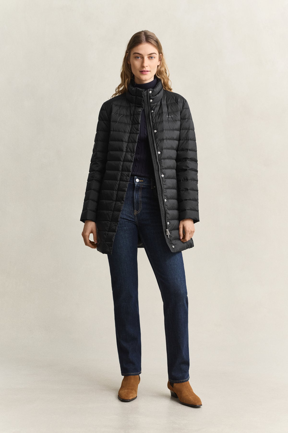 BLACK, LIGHT DOWN COAT BY GANT AU.